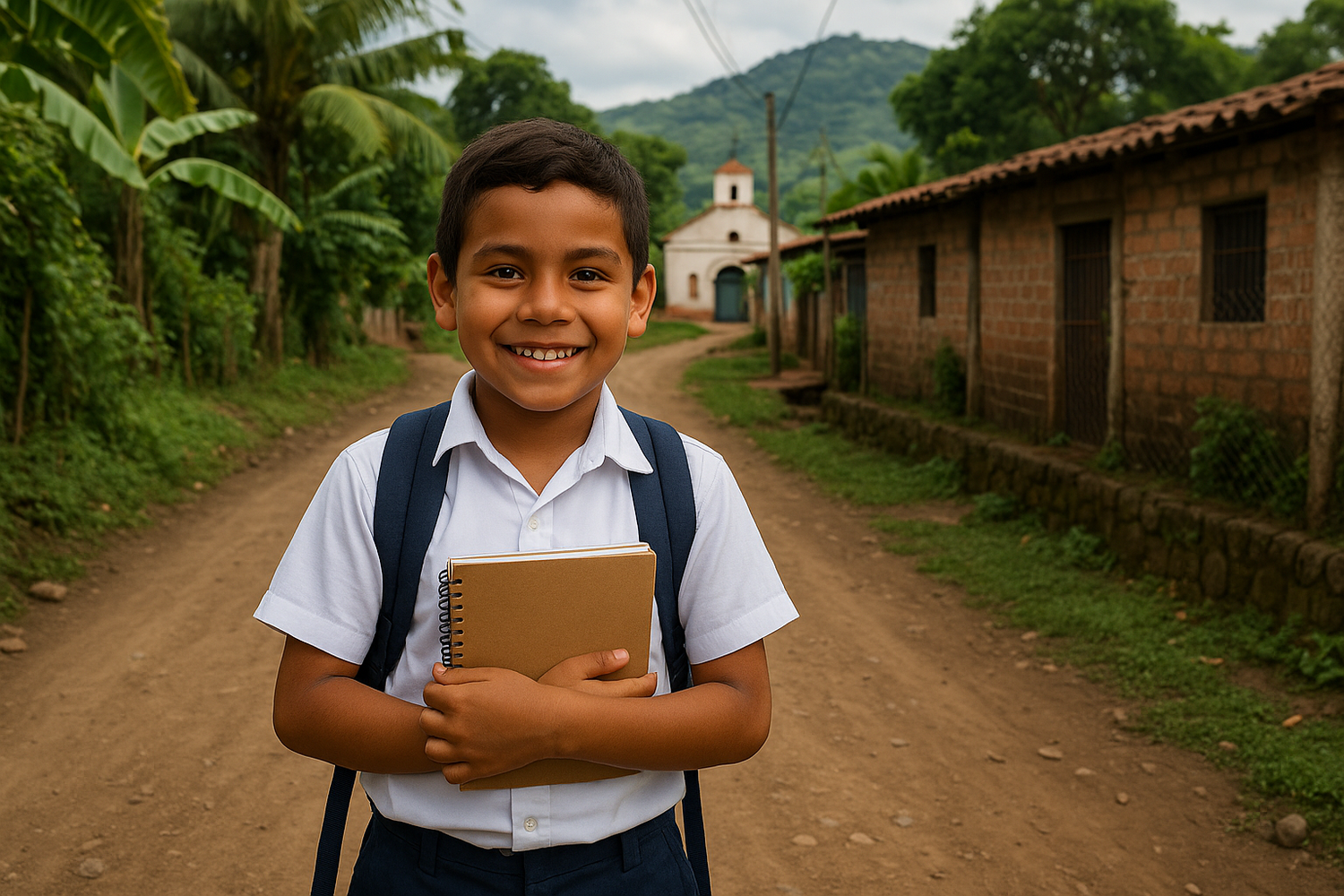 Ein glücklicher Schuljunge aus El Salvador
