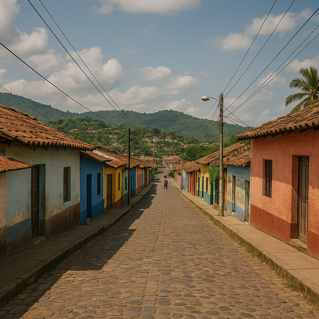 Kleinstadt in El Salvador, in der Hängestühle bzw. Hängesessel und Hängematten hergestellt werden