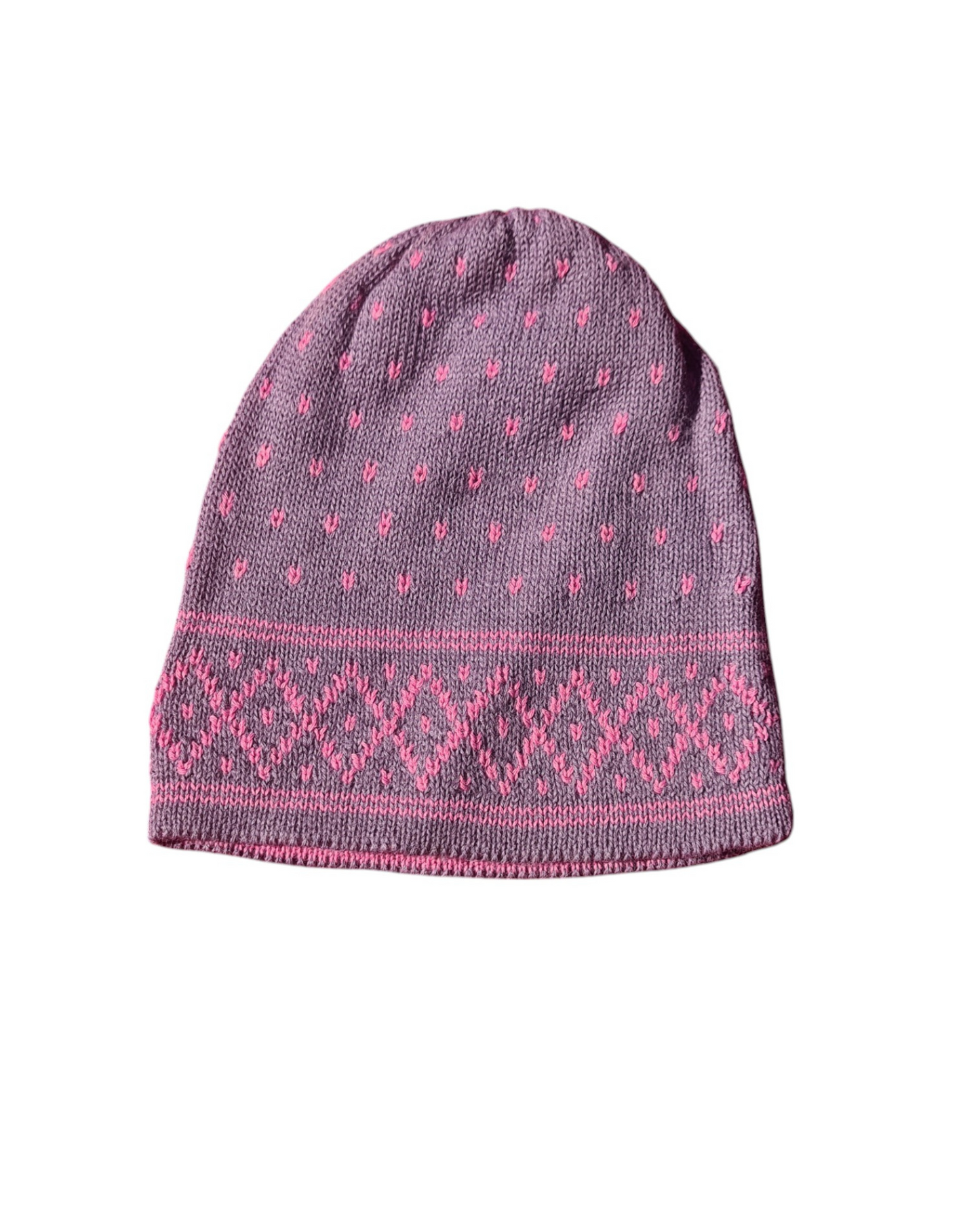 Lila Mütze Huari mit Muster aus 100% Baumwolle, hergestellt in Peru