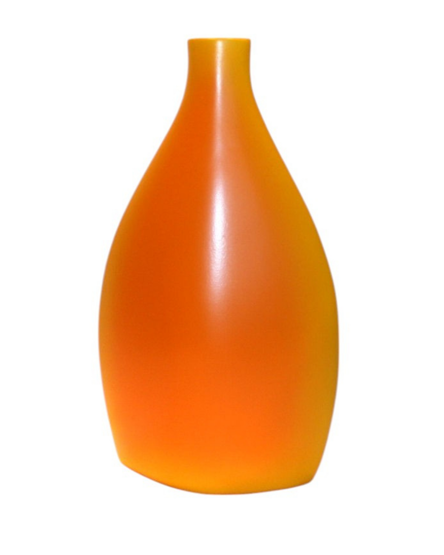 Stylische orange-farbene Vase naturaleza hergestellt aus natürlichen Materialien aus Peru