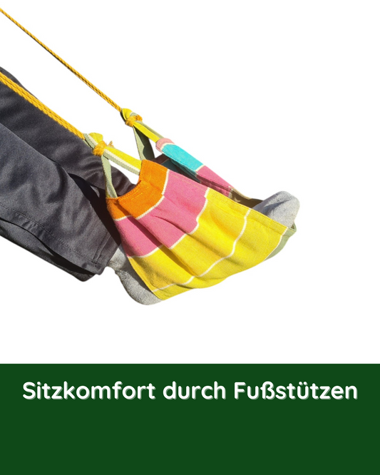 Nahaufnahme der Fußstütze am Hängestuhl Caribe – für erhöhten Sitzkomfort