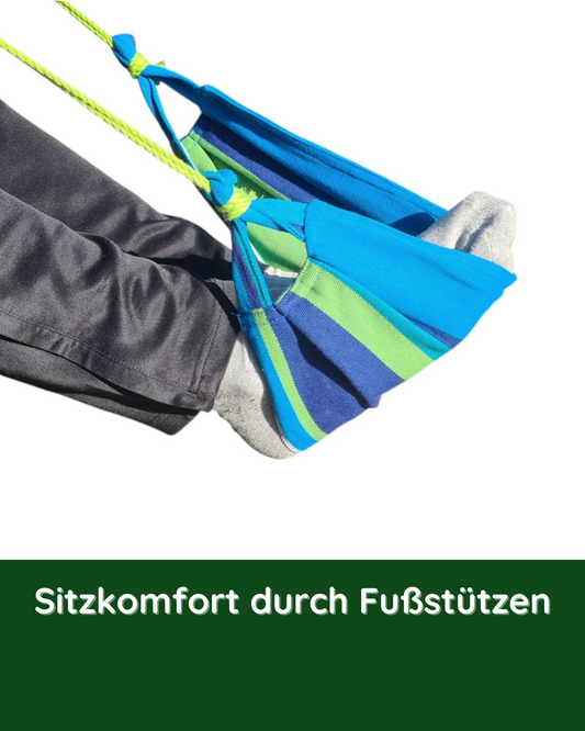 Nahaufnahme der Fußstütze am Hängestuhl Laguna – für erhöhten Sitzkomfort