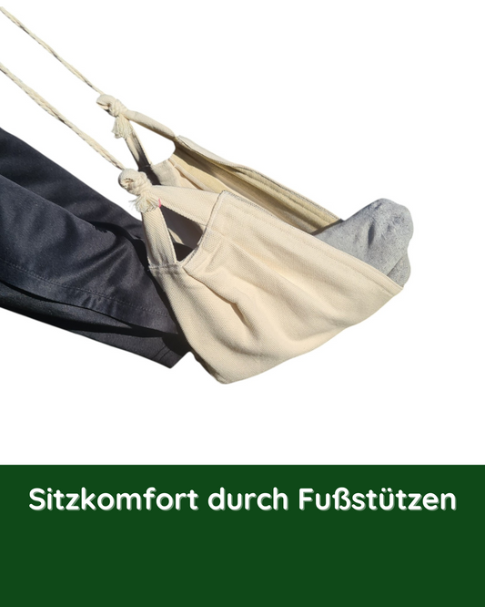 Nahaufnahme der Fußstütze am Hängestuhl Paz – für erhöhten Sitzkomfort