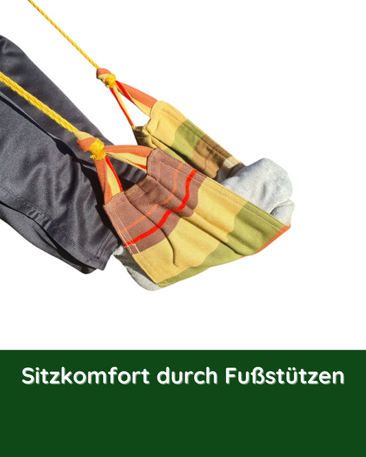 Nahaufnahme der Fußstütze am Hängestuhl Tierra – für erhöhten Sitzkomfort