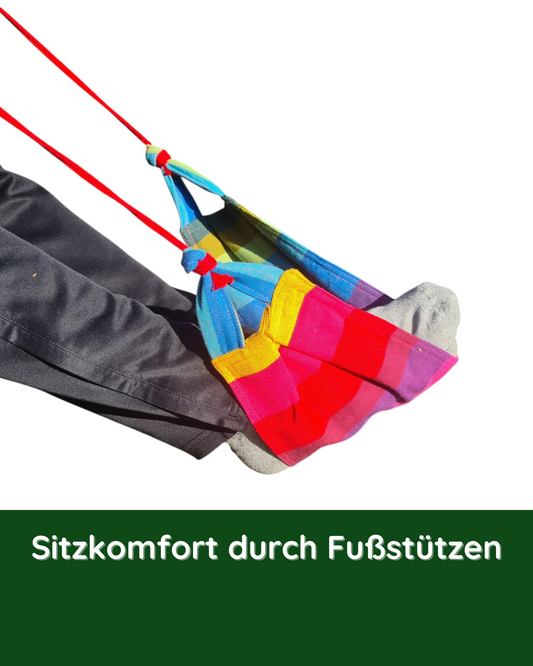 Nahaufnahme der Fußstütze am Hängestuhl Tropico – für erhöhten Sitzkomfort