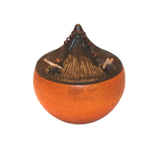 Orange-braune stylische Deko-Dose Sharas aus Peru