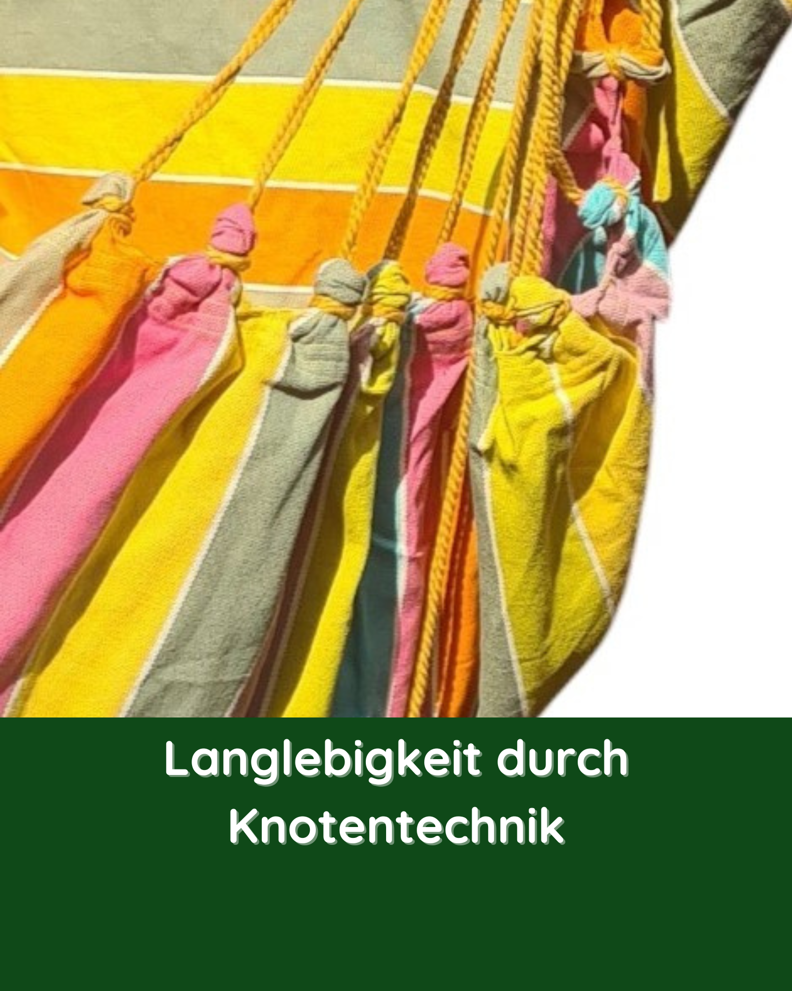 Detailansicht der stabilen Knotentechnik beim Hängestuhl Caribe – für hohe Belastbarkeit und Langlebigkeit