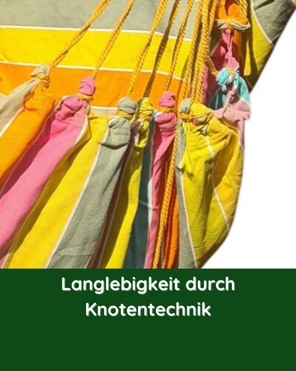 Detailansicht der stabilen Knotentechnik beim Hängestuhl Caribe – für hohe Belastbarkeit und Langlebigkeit