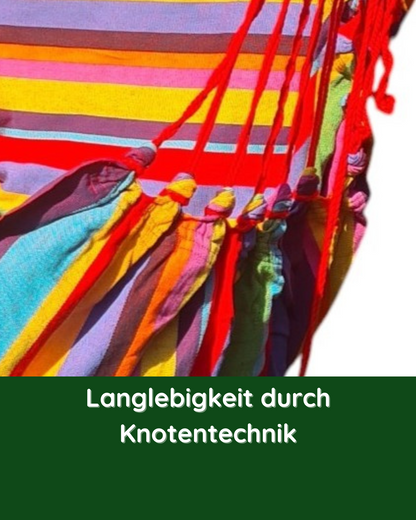 Detailansicht der stabilen Knotentechnik beim Hängestuhl Fiesta – für hohe Belastbarkeit und Langlebigkeit
