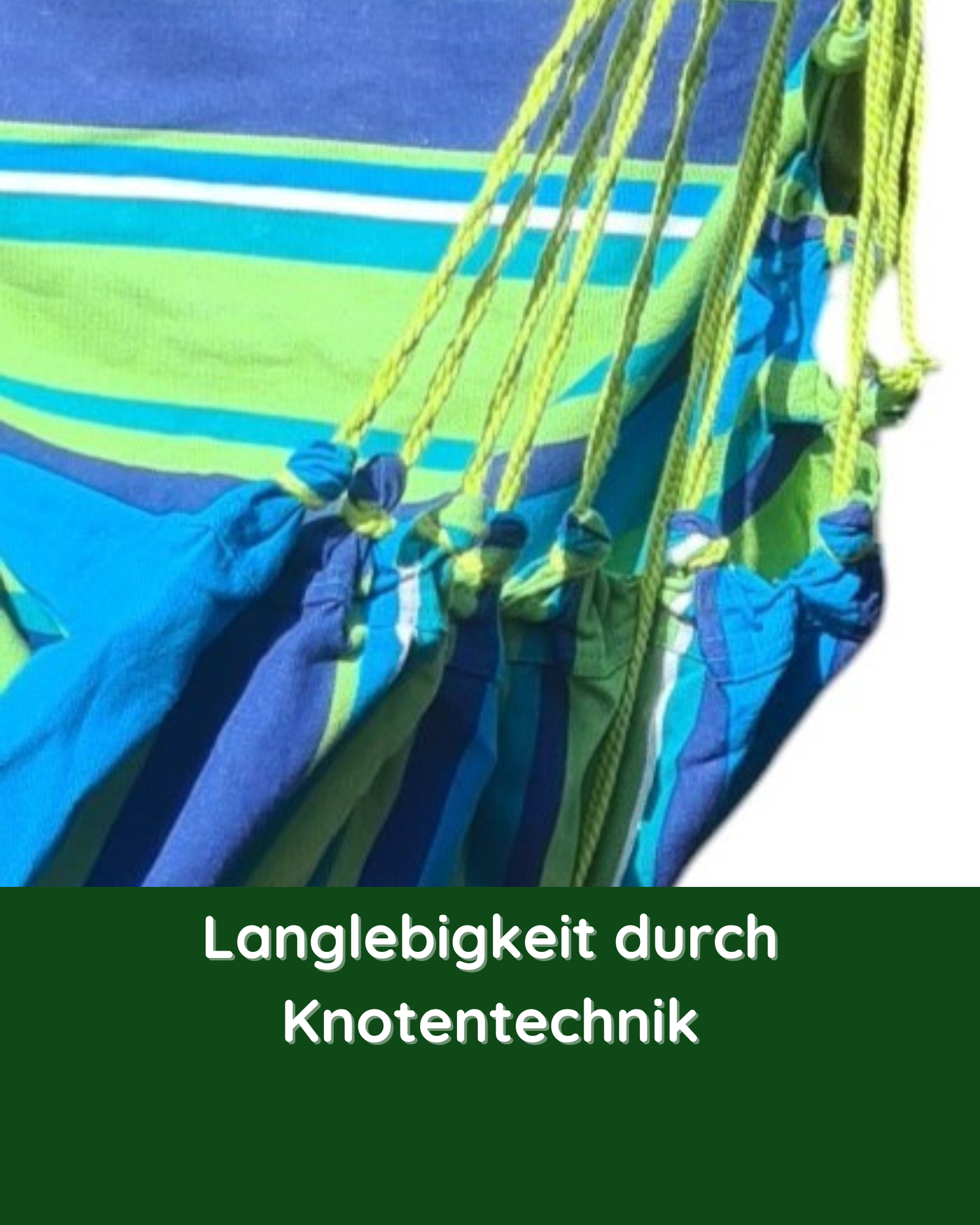 Detailansicht der stabilen Knotentechnik beim Hängestuhl Laguna – für hohe Belastbarkeit und Langlebigkeit