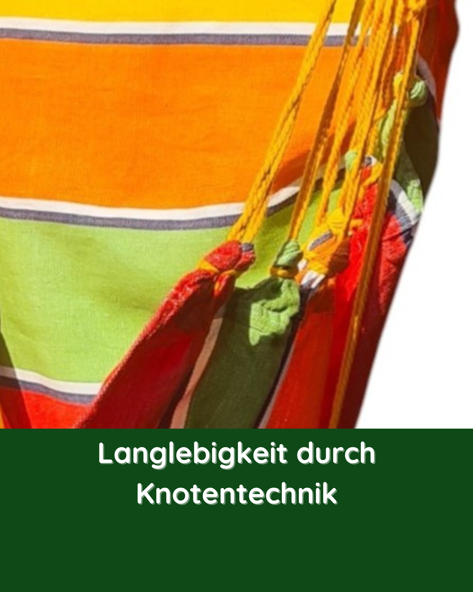 Detailansicht der stabilen Knotentechnik beim Hängestuhl Limonada – für hohe Belastbarkeit und Langlebigkeit