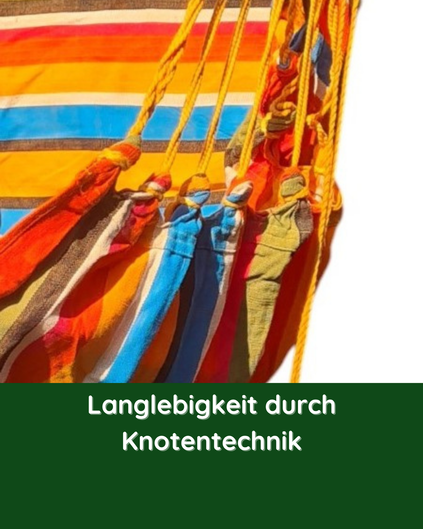 Detailansicht der stabilen Knotentechnik beim Hängestuhl Mango – für hohe Belastbarkeit und Langlebigkeit