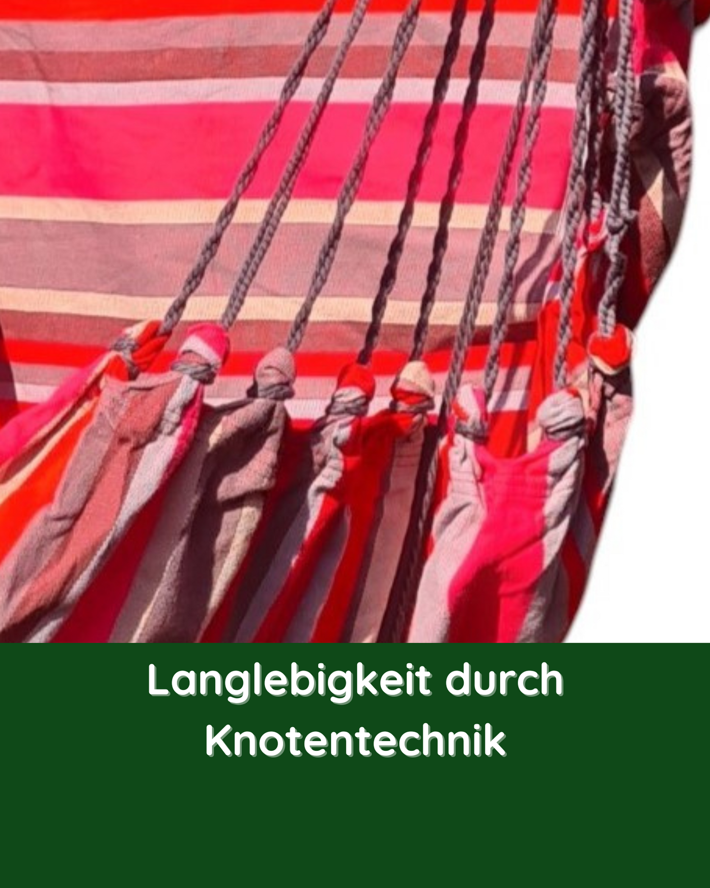 Detailansicht der stabilen Knotentechnik beim Hängestuhl Pasión – für hohe Belastbarkeit und Langlebigkeit