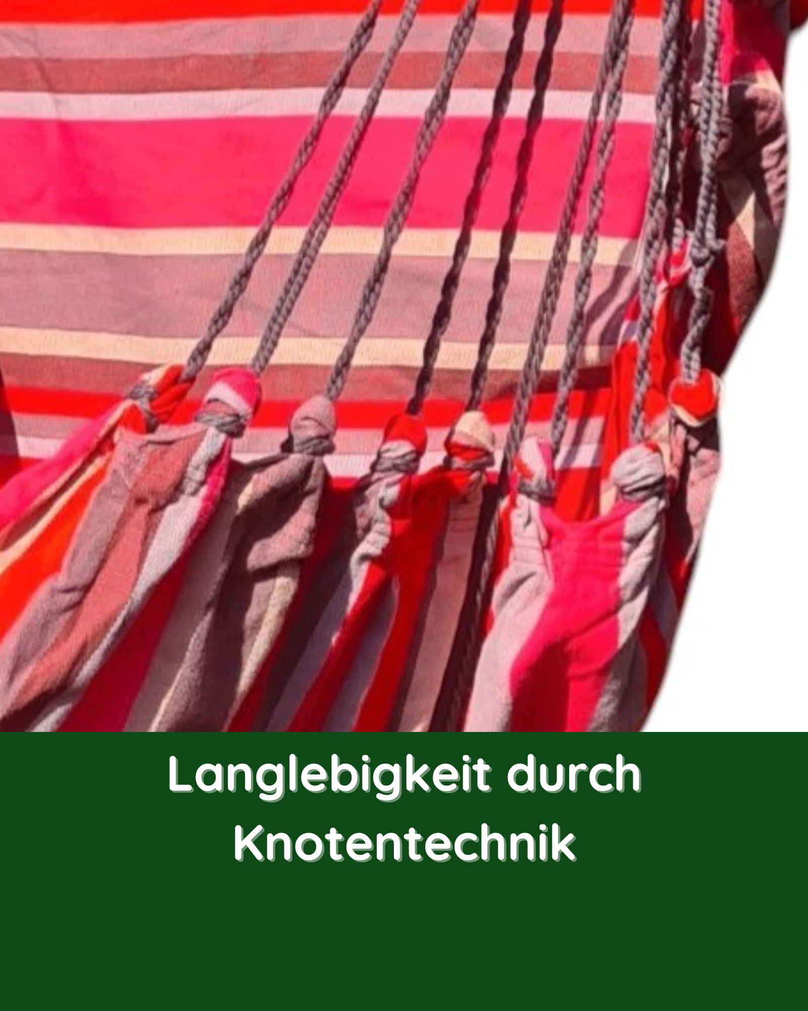 Detailansicht der stabilen Knotentechnik beim Hängestuhl Pasión – für hohe Belastbarkeit und Langlebigkeit