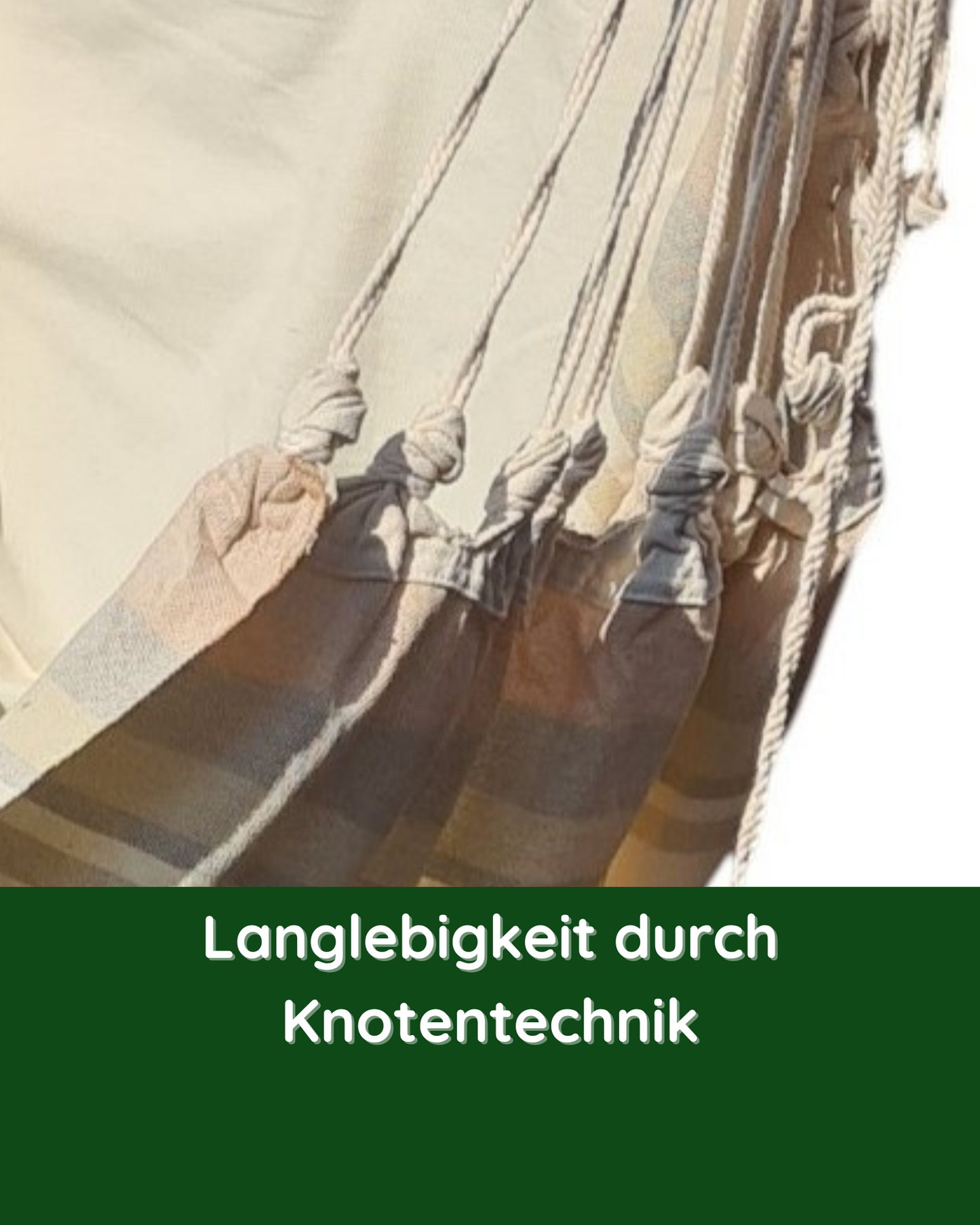 Detailansicht der stabilen Knotentechnik beim Hängestuhl Paz – für hohe Belastbarkeit und Langlebigkeit