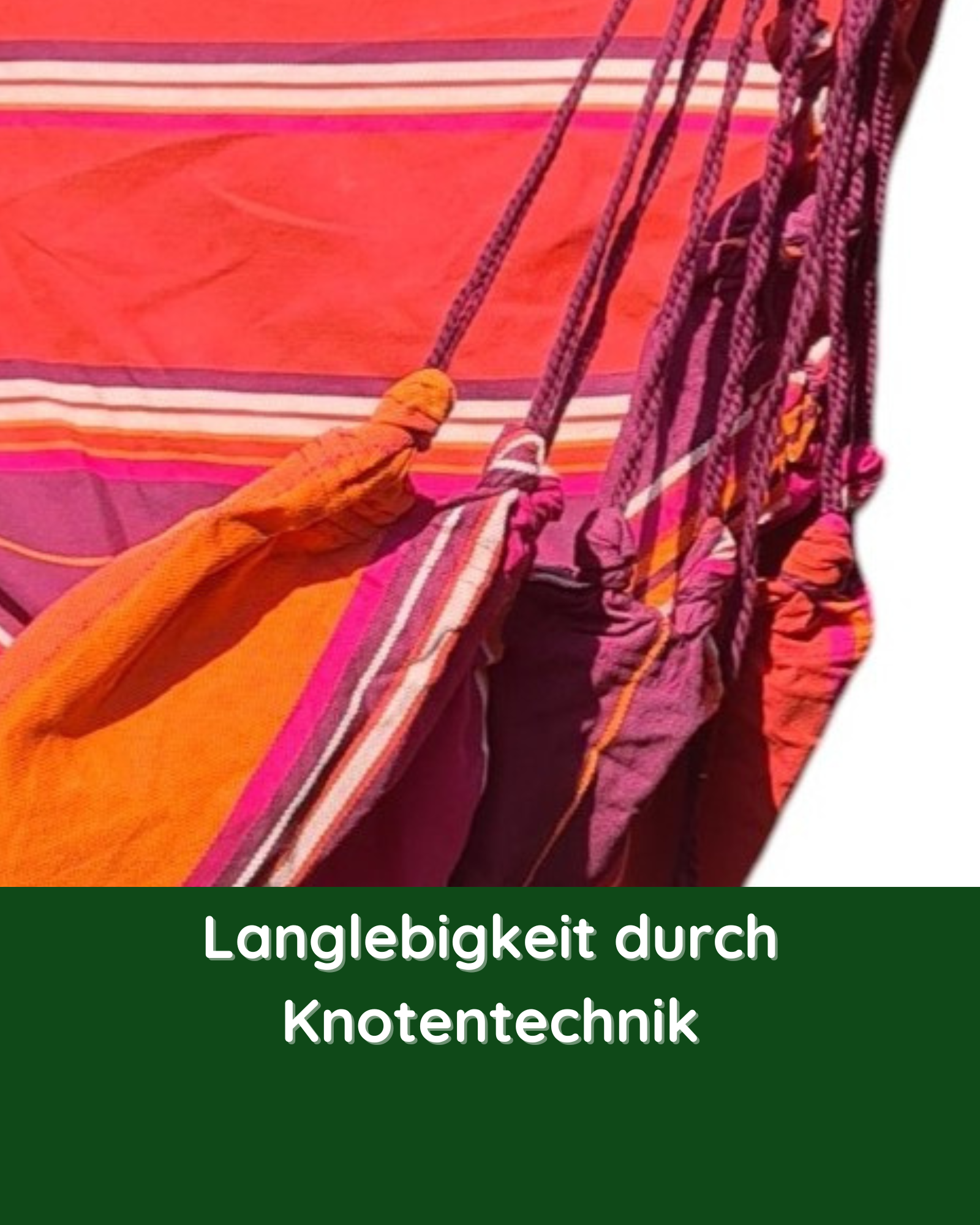 Detailansicht der stabilen Knotentechnik beim Hängestuhl Solana – für hohe Belastbarkeit und Langlebigkeit