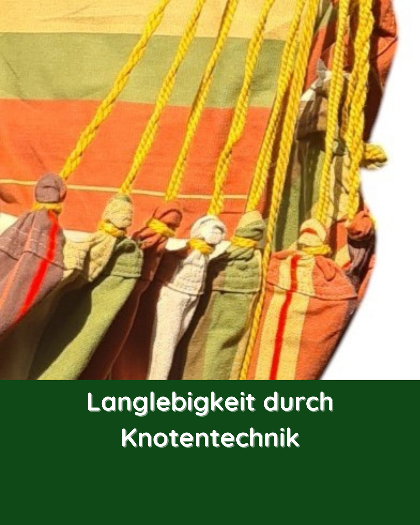 Detailansicht der stabilen Knotentechnik beim Hängestuhl Tierra – für hohe Belastbarkeit und Langlebigkeit
