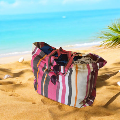Korallen-farbene Strandtasche Coralina aus 100% Baumwolle