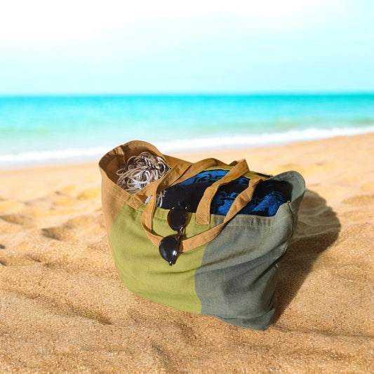 Strandtasche Palma in dunklen Erdtönen aus 100% Baumwolle